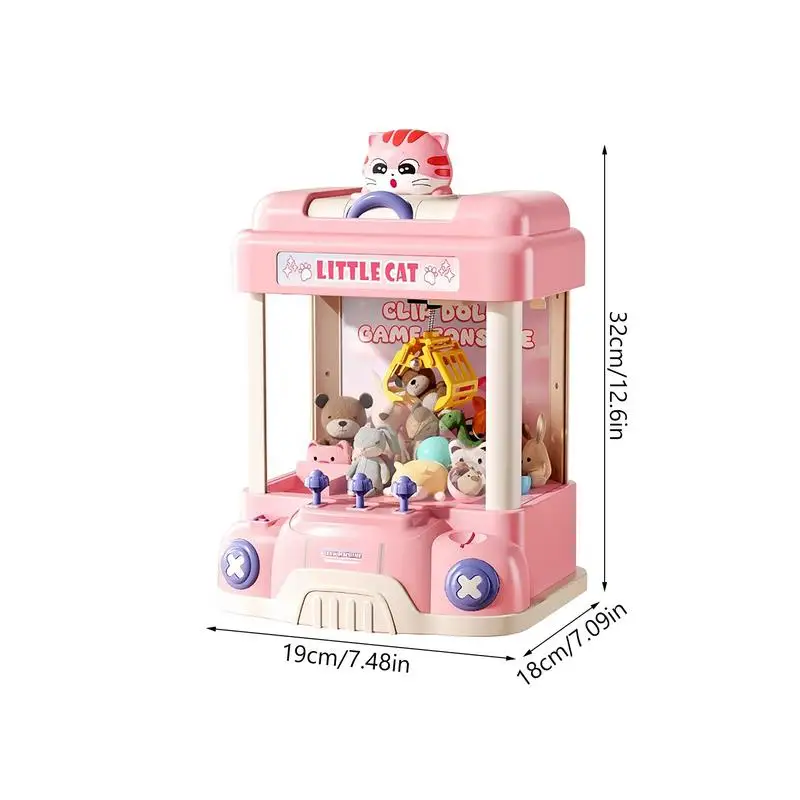 Claw Machine Arcade Toy Candy Grabber Prize Dispenser with Led Light Mini Vending Machine for Kids Electronic Arcade Game Prize 6