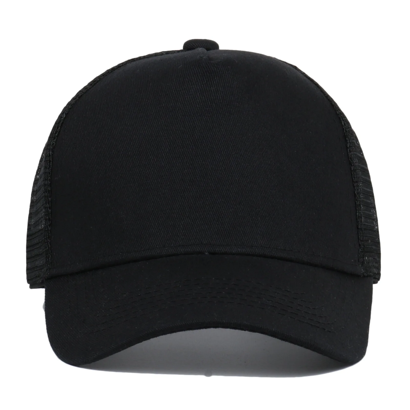 Baumwolle 5-Panel Mesh Baseball Cap für Männer individuelles Logo atmungsaktive Trucker Hut Sommer Frauen verstellbare einfarbige Schirmmützen – Detail 4