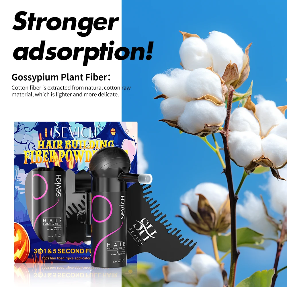 Hair Building Fiber Halloween Gifts Natural Keratin Styling Hair Powder Loss Fiber Building Powder Sprays With Comb Set