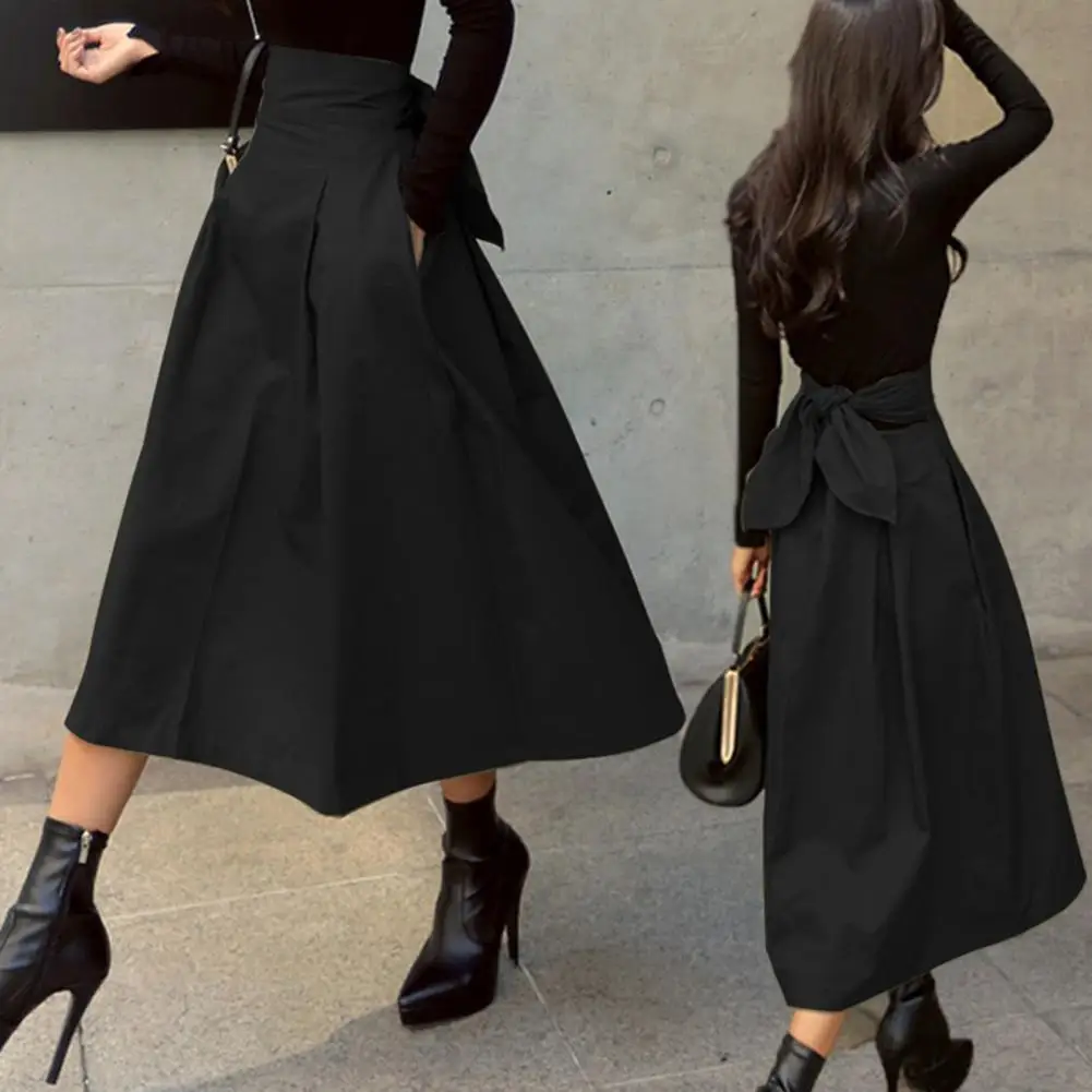 

Stylish Women Skirt Streetwear Slim Spring Summer Sweet Slim-fitting Skirt Midi Skirt Bow-knot