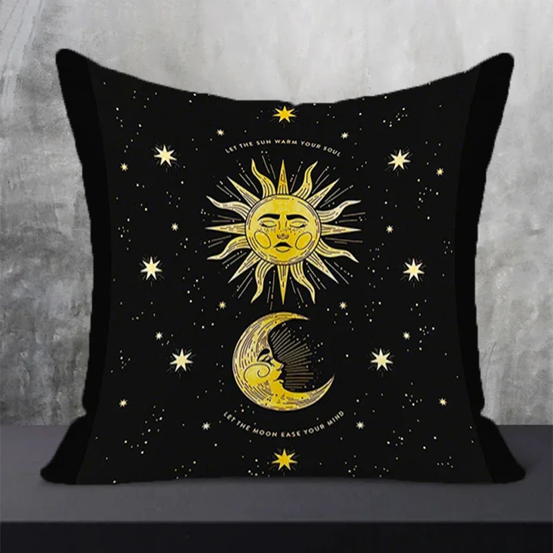 

Luxury Cases Hugs Sun Furniture Star Cushion Cover Moon Art Pillowcase Pillows Pillow Covers Decorative Sofa Cushions Room Decor