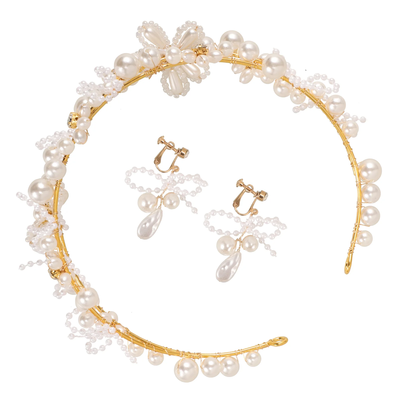 

Bridal Headwear Wedding Crown Headgear Hairbands Womens Jewelry Earrings for Birthday Crowns Tea Party Accessories Bride