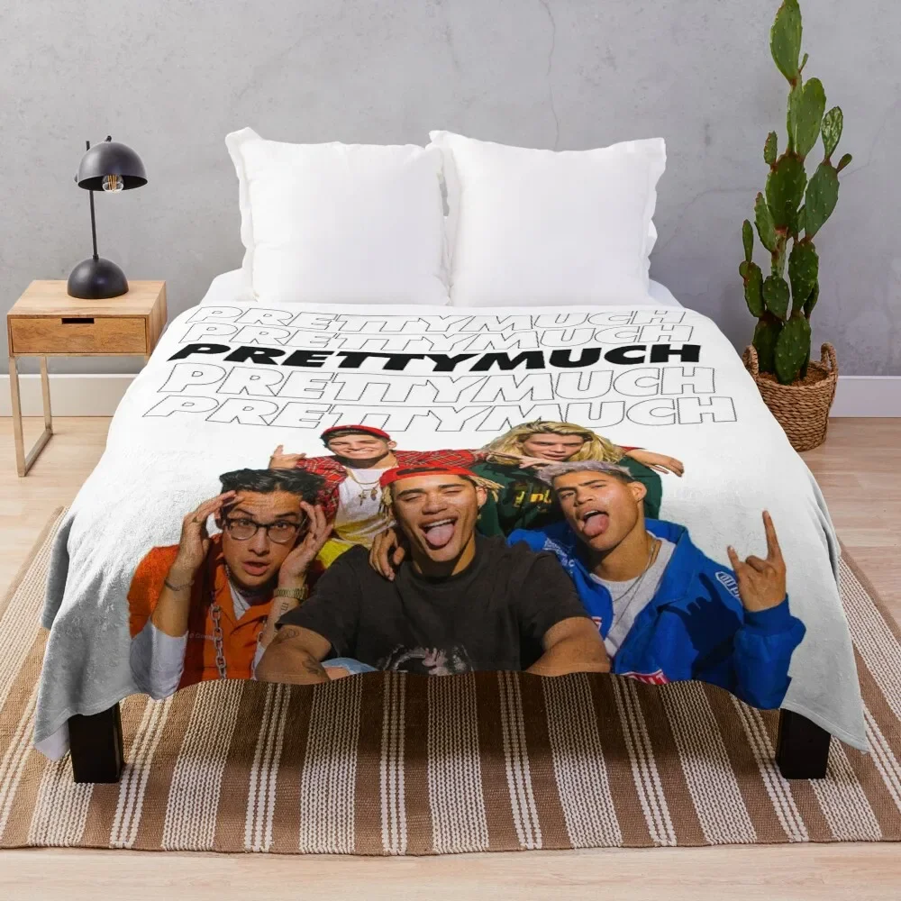 PRETTYMUCH w/ logo Throw Blanket Soft Soft Plush Plaid for sofa Decorative Sofa Blankets
