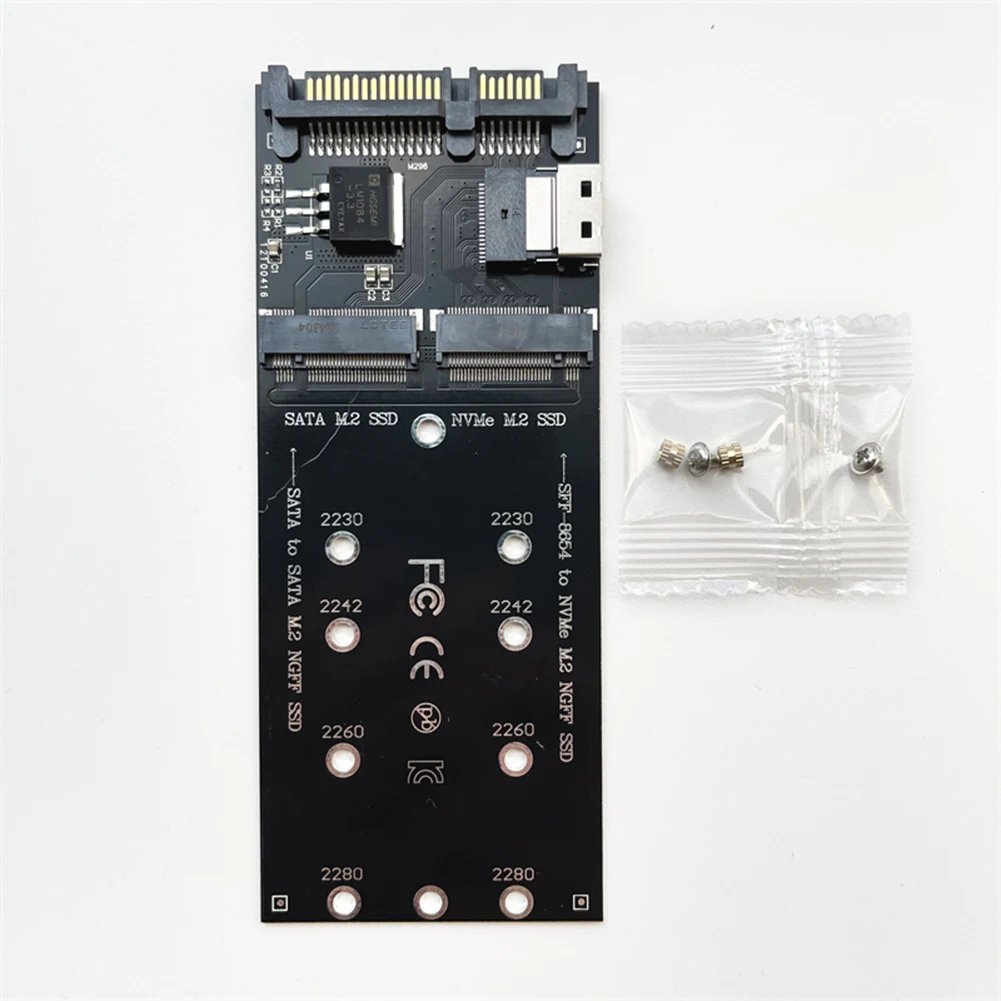 M.2 To SATA Adapter SFF-8654 To M2 NVME SSD 22Pin SATA M2 Expansion Card Converter Riser Board Mainboard ssd adapter card m.2 expansion card