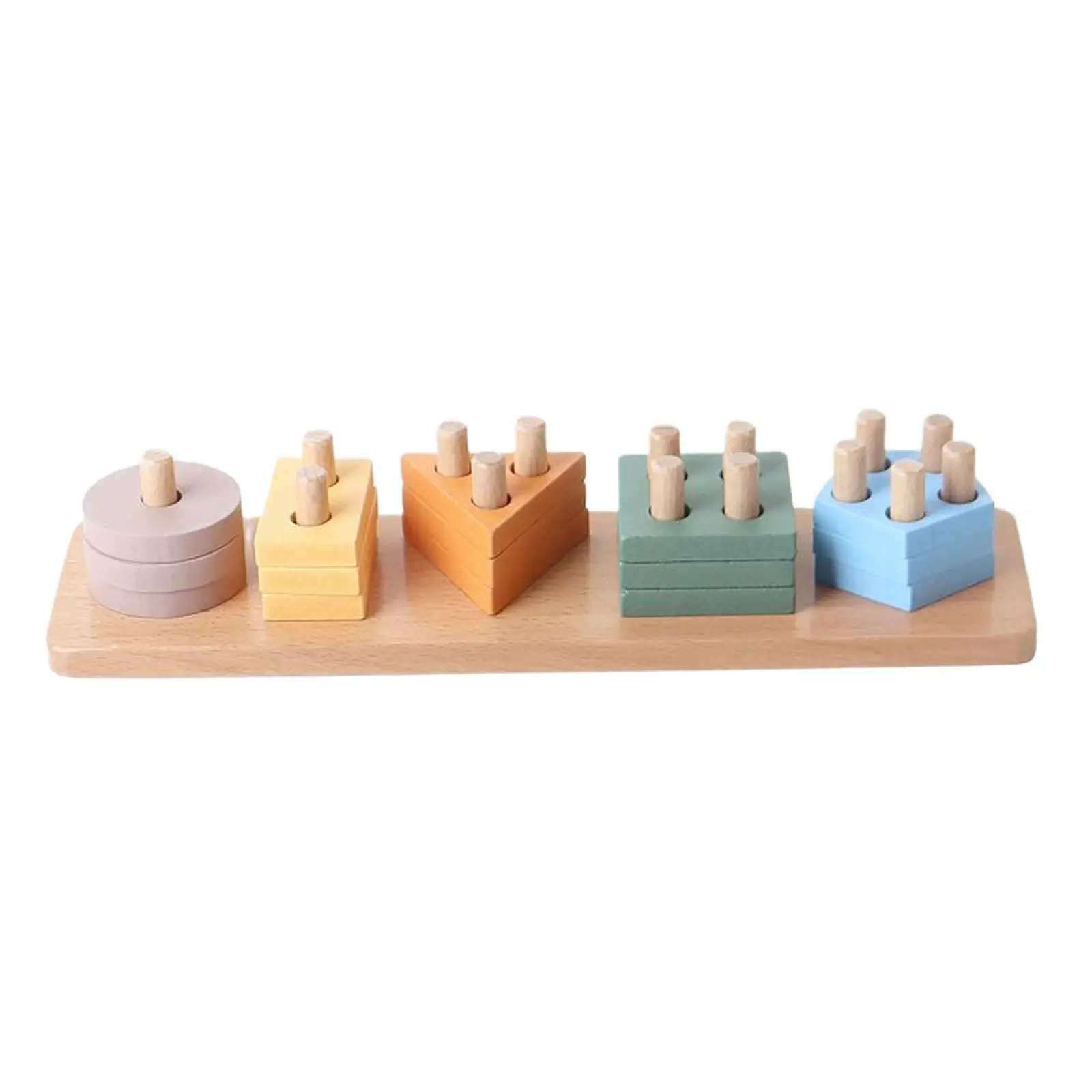 

Montessori Toys Early Learning Toys Shape Color Recognition Blocks Wooden Sorting Stacking Toy for Baby 1 2 3 4 Years Old Kids