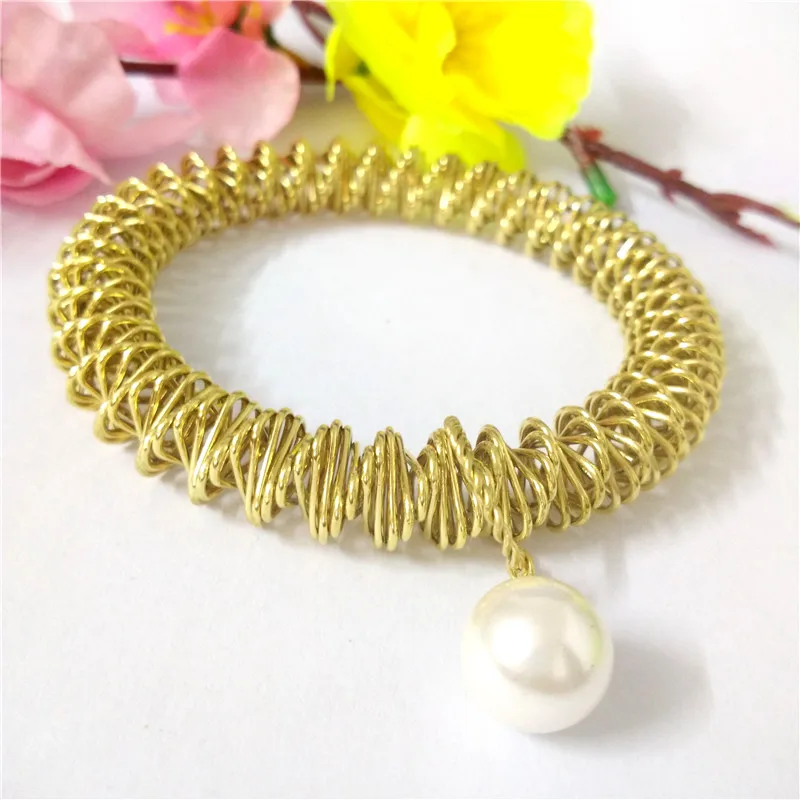 FairLadyHood 2018 Wedding Gold Color Bracelets & Bangles Bracelet With Pearl For Women Metal Chain Bracelet Fashion Jewelry 6