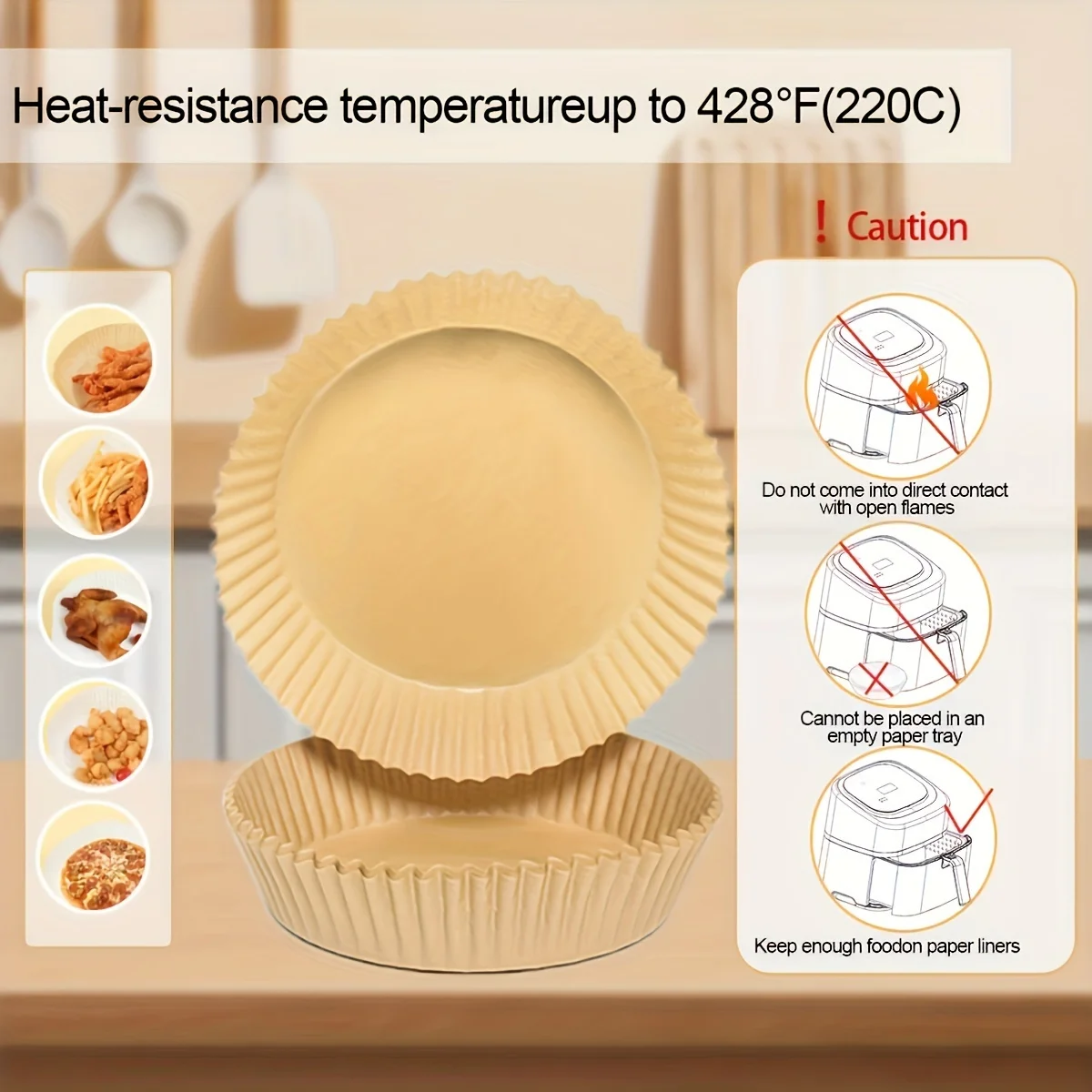 25pcs-Air Fryer Paper Liners Non-stick Disposable for fryers