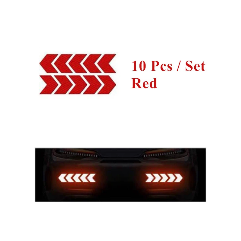 bumper stickers 10 Pcs/Set Reflective Arrow Sign Tape Warning Safety Sticker For Car Bumper Trunk Reflector Hazard Tape Car Styling Car Sticker truck stickers Other Exterior Accessories