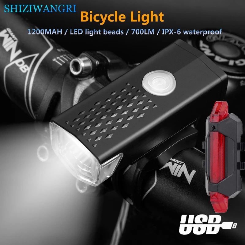 

Bike Light Rechargeable 700 Lumen Bicycle Front Light And Taillight Portable Outdoor Light LED Cycling Lantern Bike Accessories