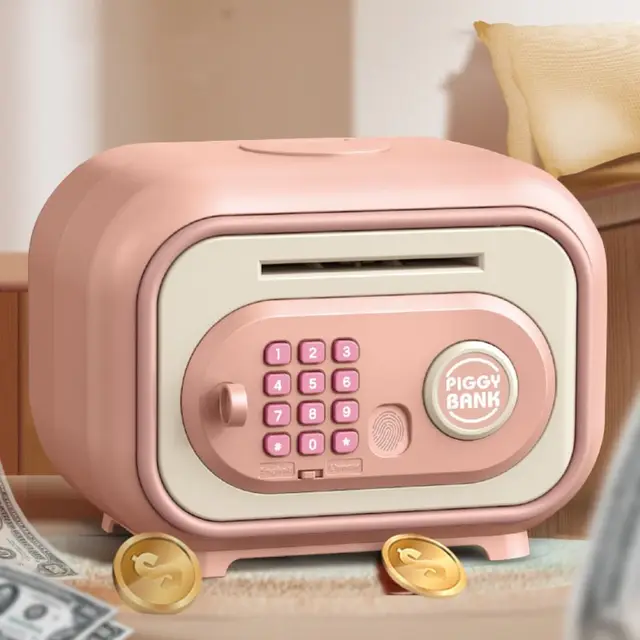 Password Lock Bank Safe Box Money Box Storage Box Children Money Boxes Safe Durable ATM Savings Box for Coins Cash 1