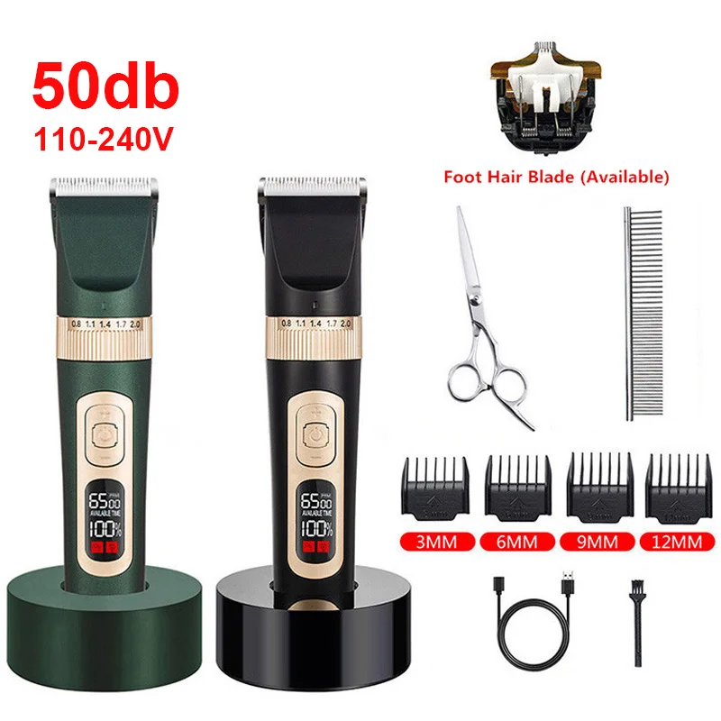 Professional Pet Shaver Electric Scissors Cats Dogs Hair Cutter Dog Grooming Kit Rechargeable LCD Display Dog Hair Trimmer