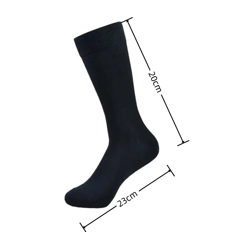 Mens Middle Tube Socks - 6 Pairs Solid Colour Black  White Casual Streetwear