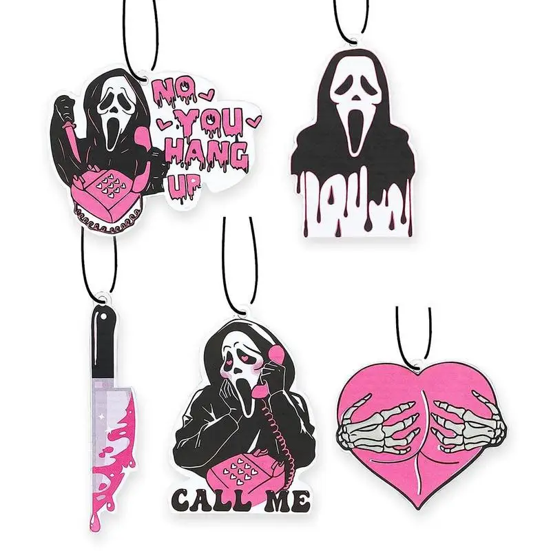 

Car Rear View Mirror Accessories Cute Pink Ghost Car Interior Accessories Set No You Hang Up Acrylic Car Ornaments Pendant Decor