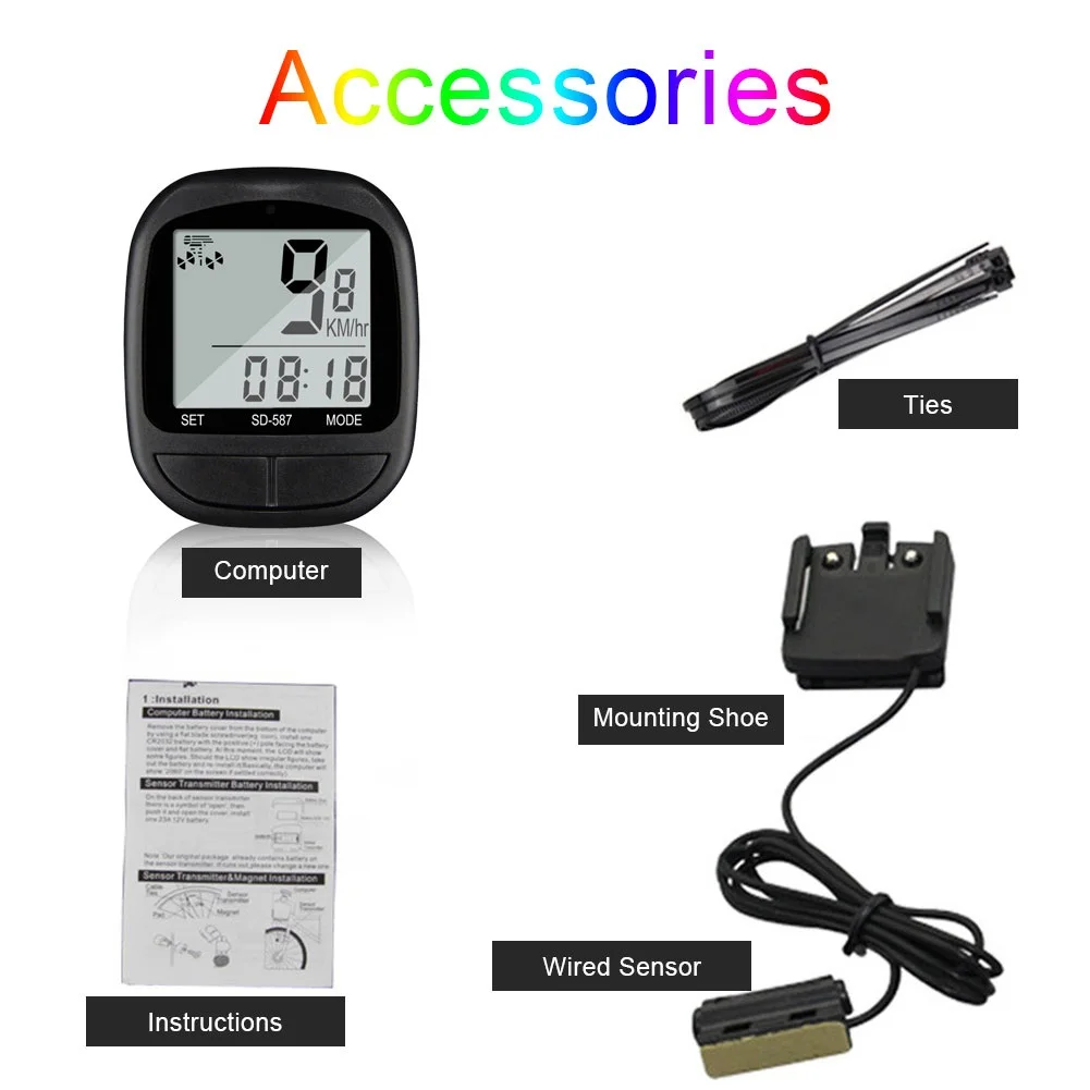 

Bicycle Computer Digital Speedometer Odometer Bike Stopwatch LCD Speedometer Cycling Wired Stopwatch Bicycle Accessories
