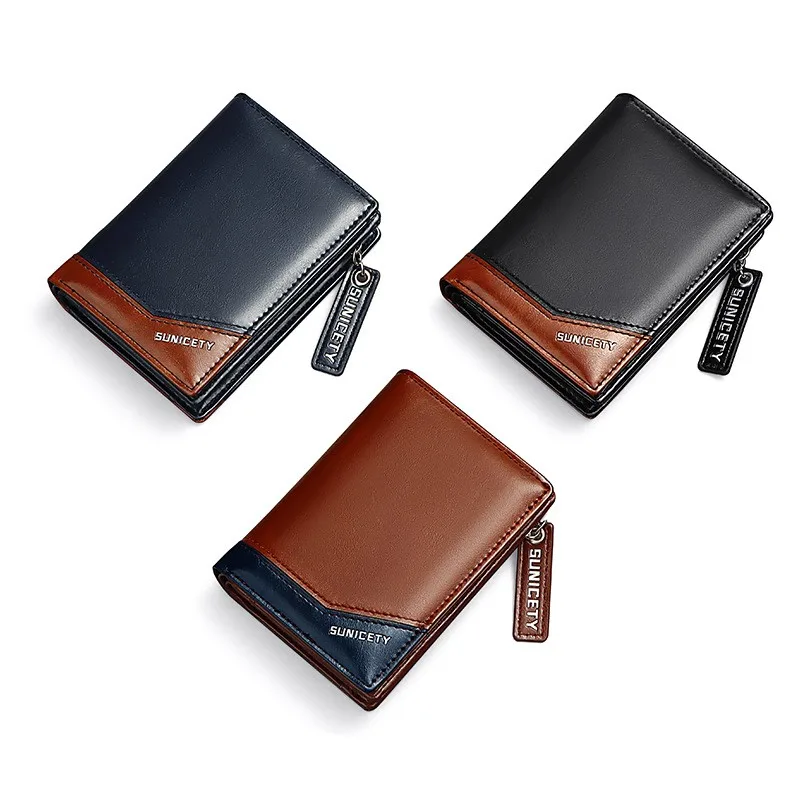 

Multifunctional Men Wallets Name Customized Card Holder Short Male Purse Fashion High Quality PU Leather Wallet For Men