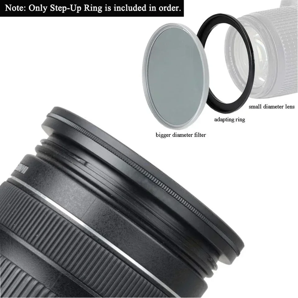 2x Metal 39-58mm Step Up Rings Screws Adapter Video Cameras Lens Connect-ing Size 39mm To 58mm Filter Circle Diameters Holder Film Connector Focus Ring Digital Camera Photograph Parts Accessory