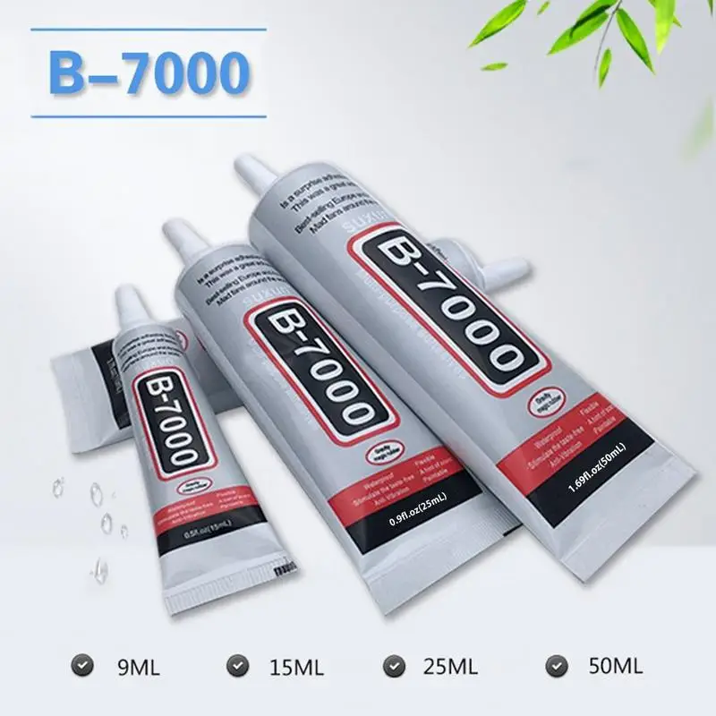 전자 부품 핀이 있는 B-7000 접착제, 투명 접촉 에폭시 수지, 휴대폰 수리 접착제, 쥬얼리 DIY 본드, 9 ml, 15 ml, 25 ml, 50ml