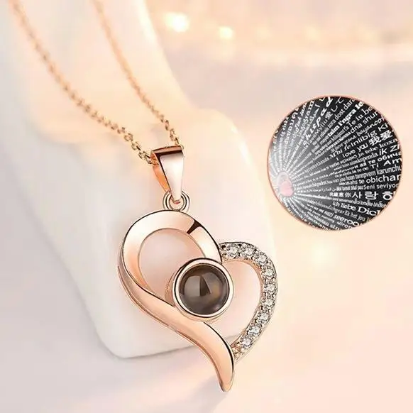 

Silver 100 dilde you love lady's necklace