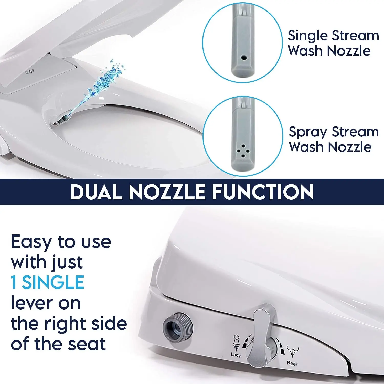 Intelligent Flushing Toilet Cover Female Washing Buttocks Seat Non-electrical Cleaning Stool Cover Toilet Lid with Bidet Washing