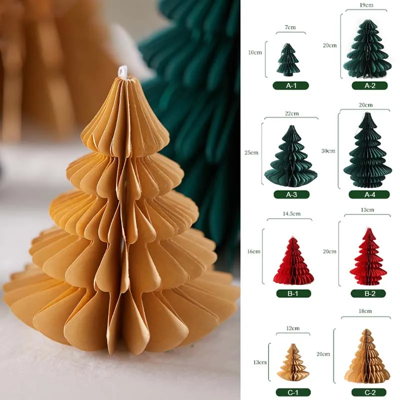 Árboles de Navidad de Origami, decoraciones navideñas colgantes - Main Image