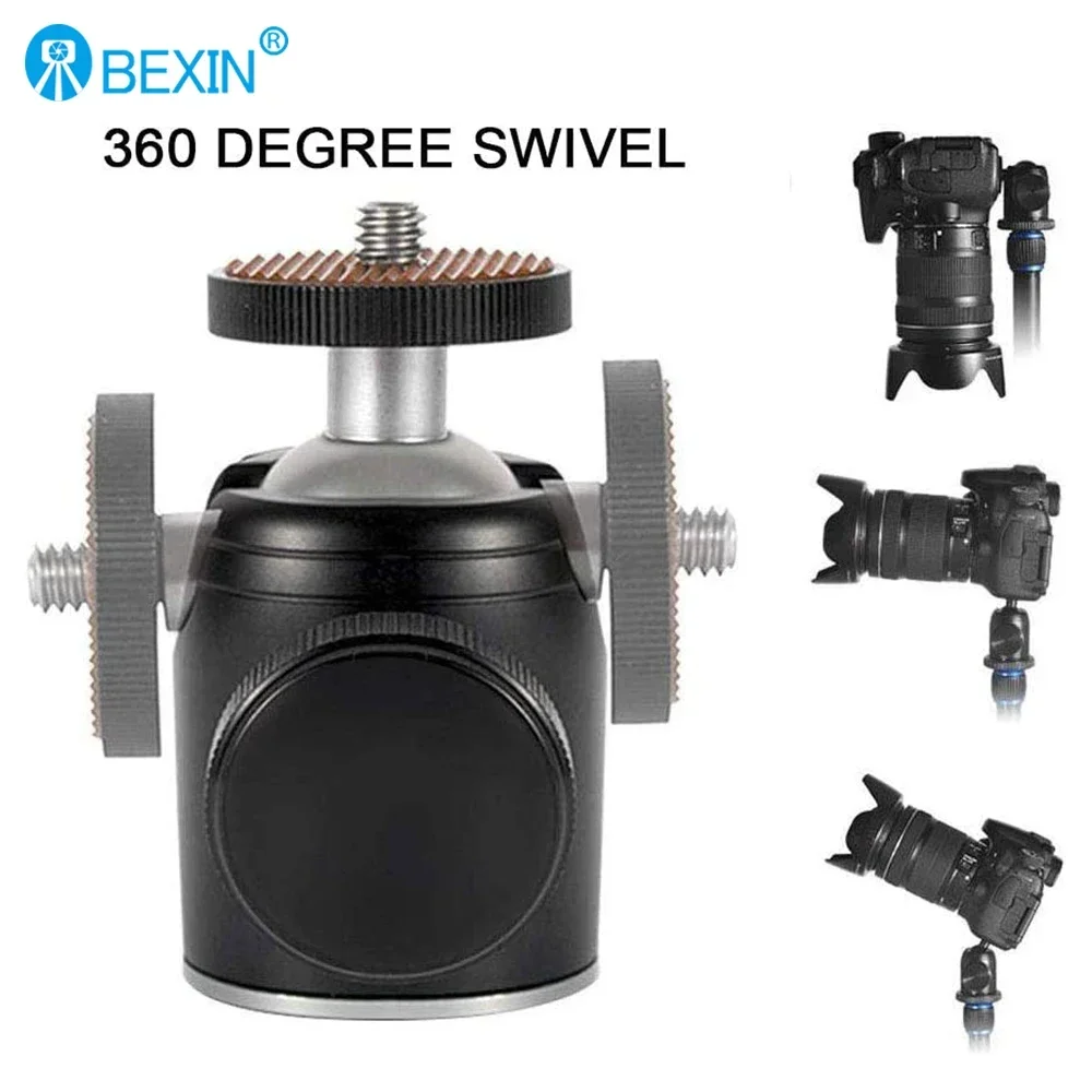 BEXIN K26A Ball Head Mount Metal 360 Degree Swivel Mini BallHead 1/4" Screw Mount for DSLR Camera Fill Light Tripod Ball Head tripod ball head
