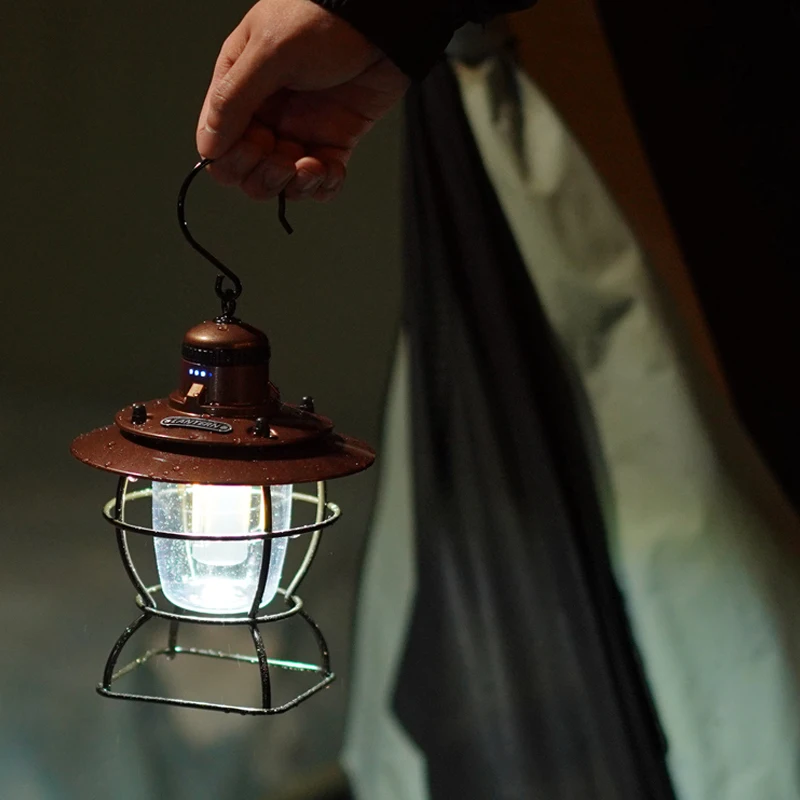 10000mAh Camping Portable Retro Lantern camping light portable lanterns camping lamp camping lantern Vintage Tent Lighting Lantern Decoration Waterproof Outdoor Garden Street Path Lawn Lamp