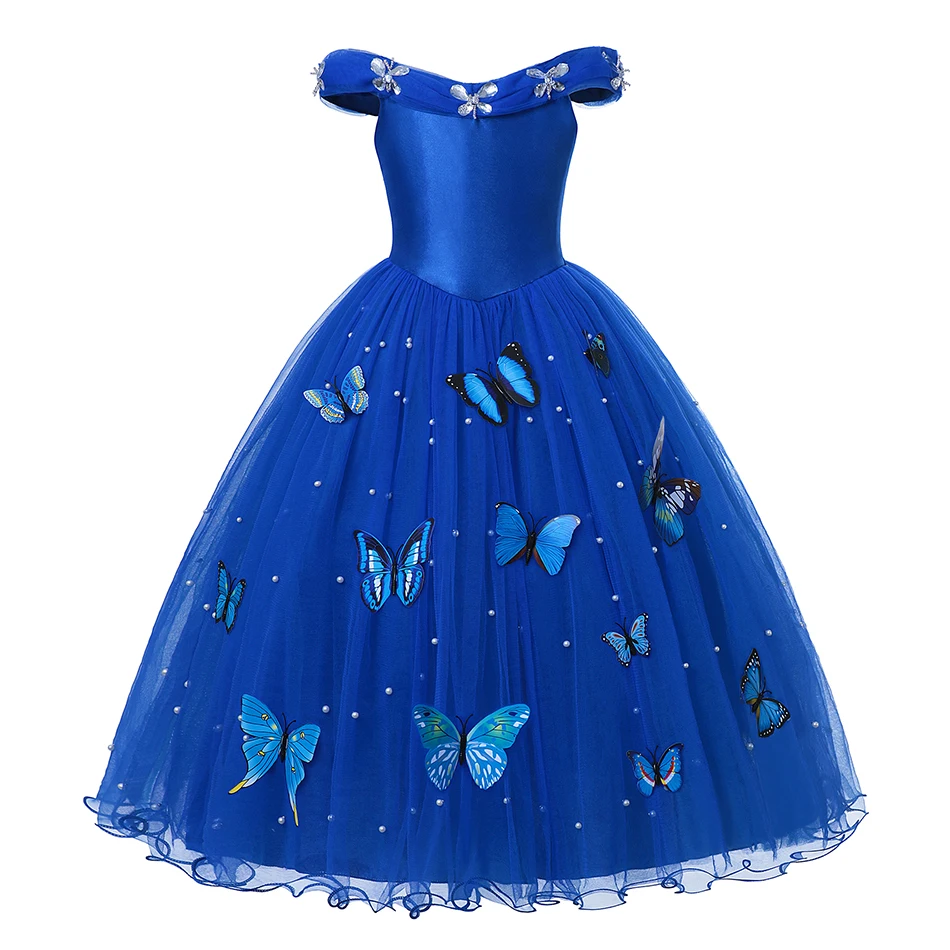 thumbnail image 1 of Disney vestido de princesa Cenicienta para niñas, ropa de fiesta de cumpleaños, Carnaval, disfraz de Elsa, Anna, Bella, Rapunzel, Aurora, Encanto, 1 of 5