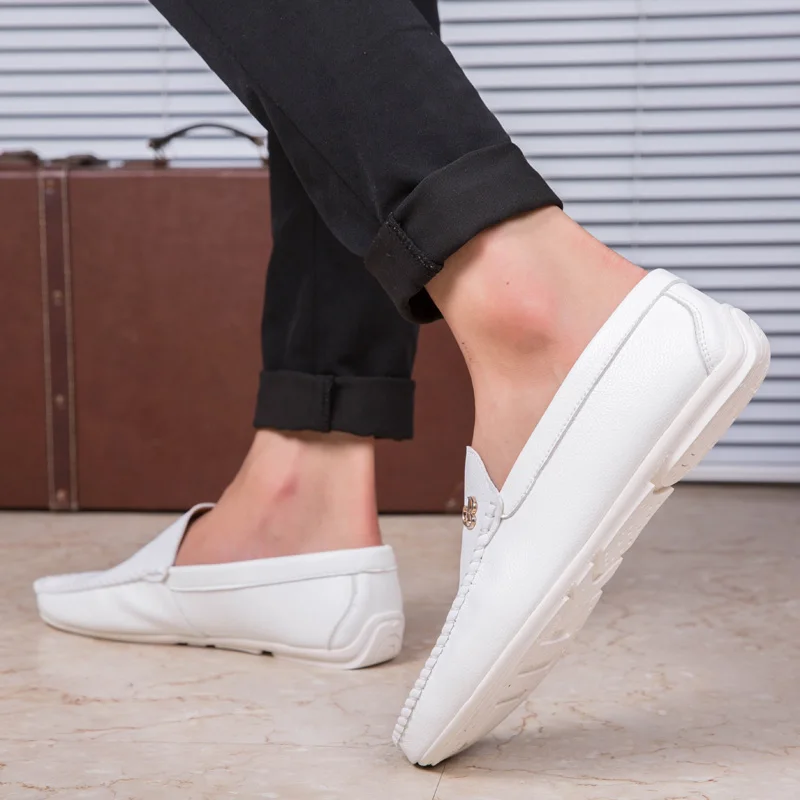 Leather Men Shoes Luxury Designer Casual Mens Loafers Man Moccasins Breathable Slip On Flats Driving Shoes Zapatillas Hombre 6