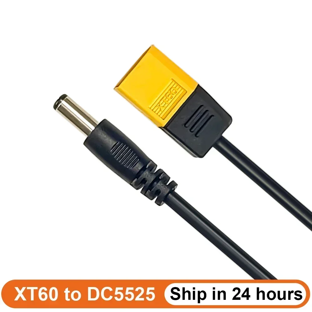 

XT60 Male Bullet Connector To Male DC DC5525 Power Cable 5.5x2.5mm Adaptor For TS101 PINE64 SH72 Electronic Soldering Iron