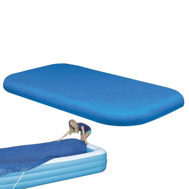 Felfújható Medence Burkolat 120 X 72 Hüvelykes Négyzet Alakú Vízálló Védő Napenergia Fedele Tartsa Meg A Vizet