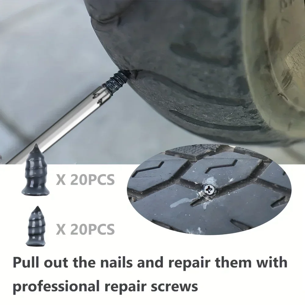 10/20/30Pcs Car Motorcycle Vacuum Tyre Repair Nails Truck Scooter Bike Tire Puncture Repair Tools Rubber Metal Nails Accessories