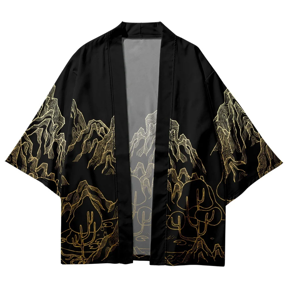 

Traditional Print Haori Fashion Beach Yukata Japanese Casual Kimono Women Men Streetwear Cardigan Traditional Asian Clothing