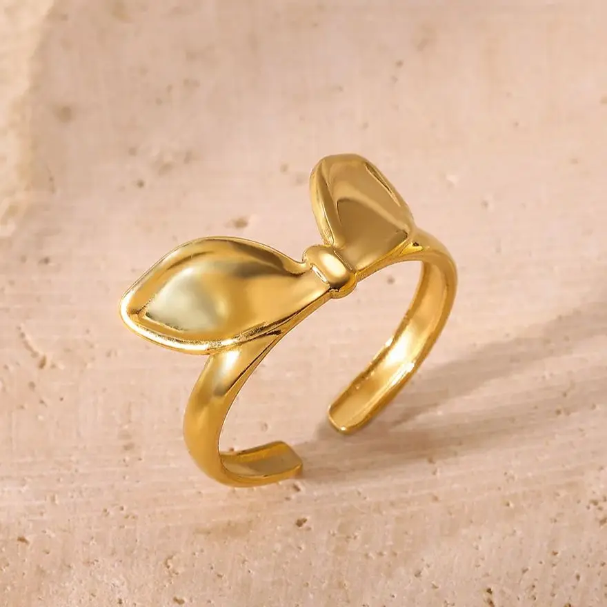 Steel Geometric Rings For Women Gold Color Opening