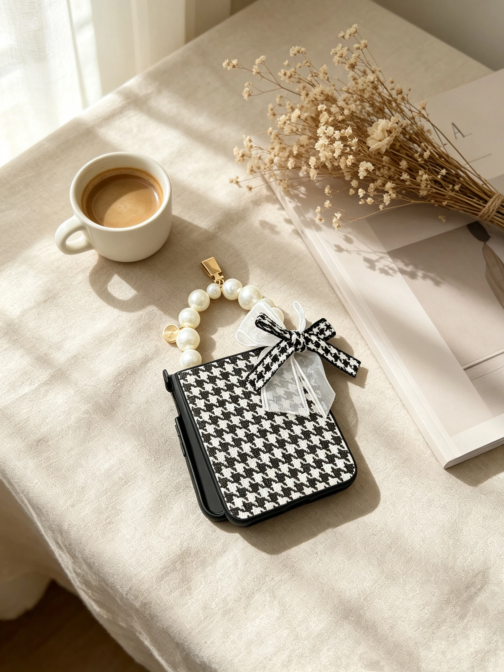 DIY Fashion Flower Short Chain Phone Case - Cute Design