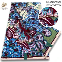 Tissu Wax Africain Super Grand Rose 6 Yards, Pagne Flash, Imprimé Glamour, Batik, Tissu Ankara, Wax Pailleté, Matière Coton Doré pour Uniforme 2
