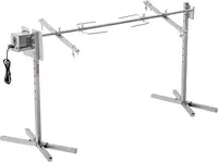 Splicable Rotisserie Grill Kit, 56-Inch Sectional Spit Rod with Heat Shield for Pig Lamb, 132 lbs Capacity, Automatic 52W Motor, 2