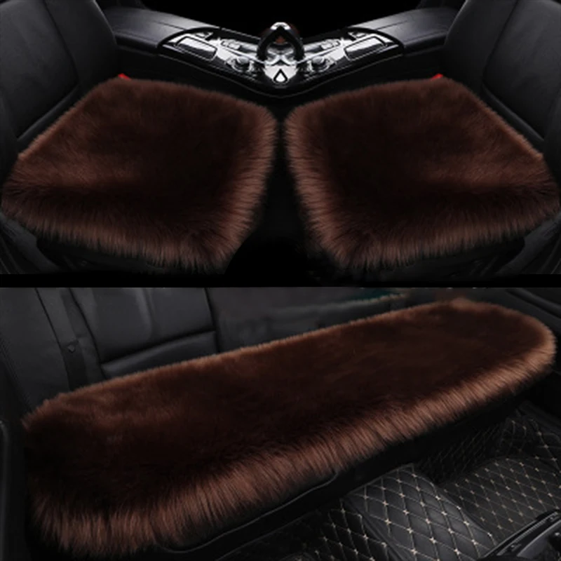 Car Interior Faux Wool Seat Cushion Cover Faux Fur Car Seat Cover