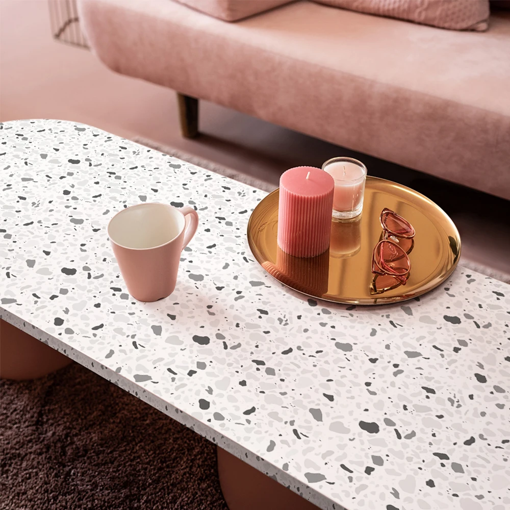 

Terrazzo Effect Self-adhesive Furniture Stickers, Table Stickers, Panel Stickers, Living Room Bedroom Peel and Stick Vinyl Wallp