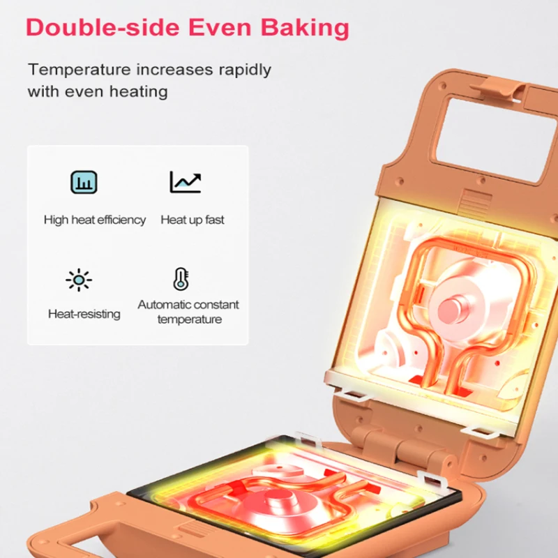 Sandwich machine breakfast machine household frying machine multi-function heating toaster 6