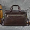 Genuine Leather Briefcase Bag for 15.6 inch laptop computer bag cowskin handbag for men male leather crossbody shoulder bag 1