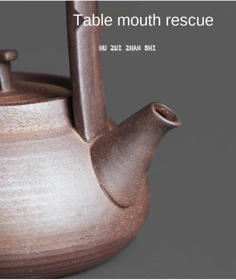estilo japonês bule artesanal retro grossa cerâmica grés kungfu chá cerimônia portátil bule de chá cerâmica conjunto chá