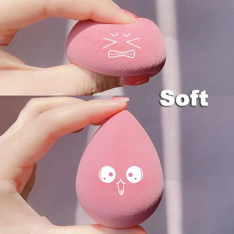4Pcs Super Soft Beauty Eggs Reusable Mini Sponge Puff Portable Makeup Tools Gradient Cosmetic Egg With Cute Bear Storage Case - Image 5