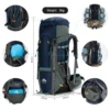 Night Cat Camping Backpacks 90L with Internal Frame Hiking Backpack for Men Women Waterproof Lightweight Breathable Outdoor 4