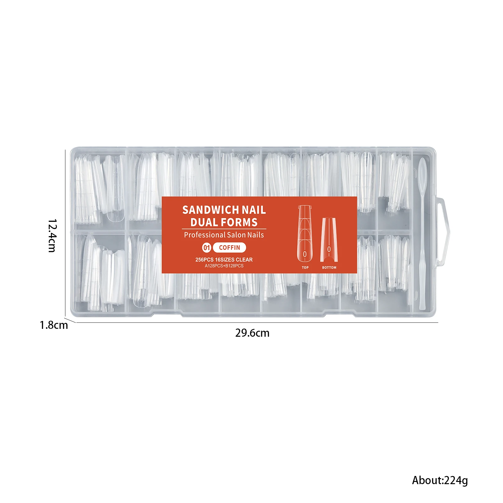 Professional Dual Nail Extension Forms 256 Pcs Kit Top Bottom Mold_voghion.com