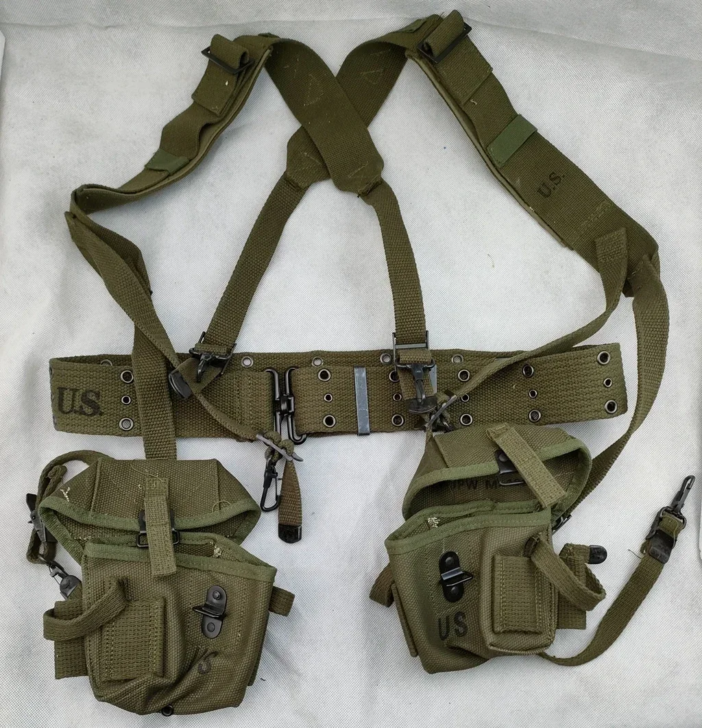 제2차 세계대전 미 육군 베트남 전쟁 M1956 M16A1 짧은 유형 탄약 주머니 ..
