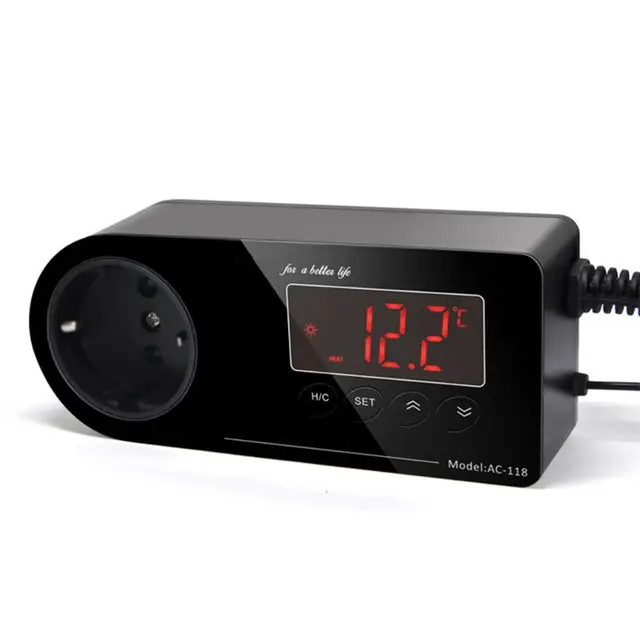 LXAF Intelligent Digital Thermostat EU Plug Temperature Regulator Aquarium Reptile Heating Digital Display Humidity Controller 3