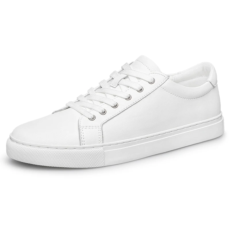 Handmade Black Leather Casual Sneakers - Mens Autumn Flats