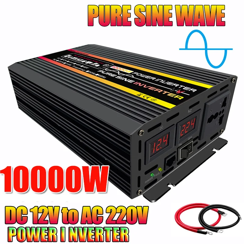 

Pure Sine Wave Inverter 10000W DC 12V/24V/48V/60V To AC 220V Voltage Transformer Converter Car Power Inverter With LED Display