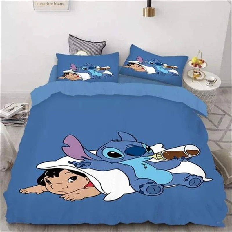 

Stitch Lilo & Stitch Duvet Cover Cartoon Quilt Cover with Pillowcase Children Bedding Set Bed Linen Home for Bedroom Decoration