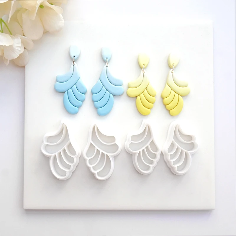 Soft Pottery Earrings Polymer Clay Cutter Hollow Geometric Pattern Mold DIY Ceramic Earrings  Jewelry Pendants Clay Tools